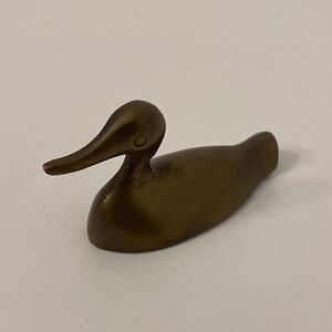Vintage Mann Brass Duck Made In Korea 1977 Paperweight Decor